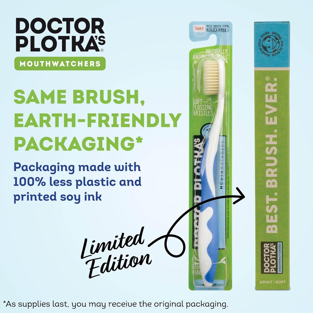 Dr Plotkas Soft Bristle Flossing Toothbrush Manual Soft Toothbrush for Adults...