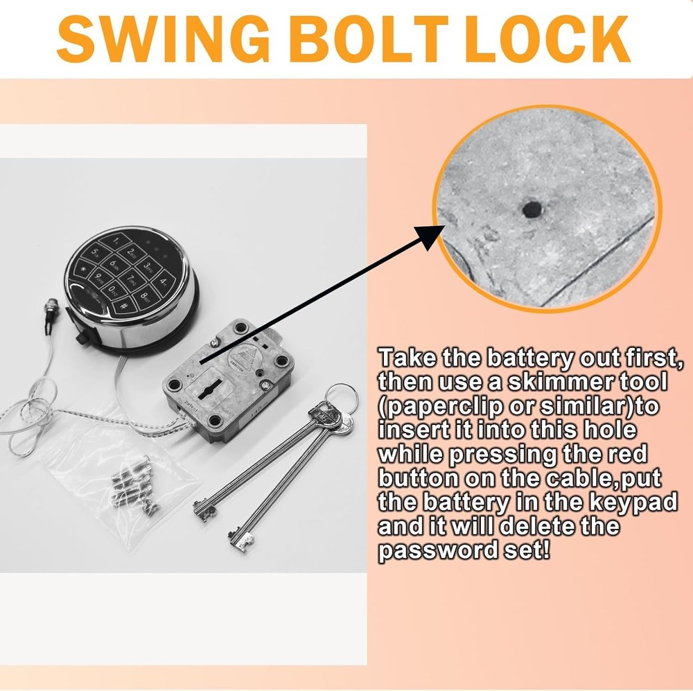 Gun Safe Lock Replacement Time Delay Safe Lock Left Swing Bolt Electronic Lock