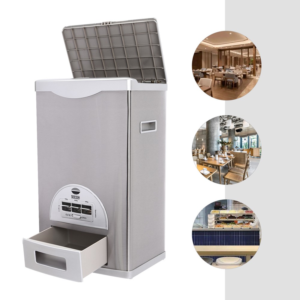 Stainless Rice Automatic Precise Dispenser Rice Storage Container 15kg/33lb]