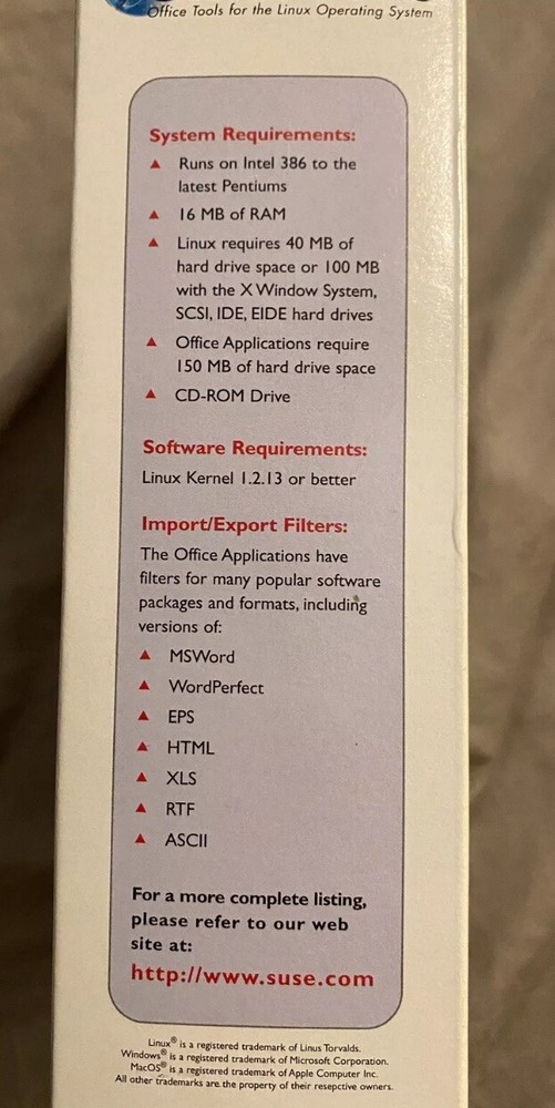 Suse Linux Office Suite 99 Big Box Pc