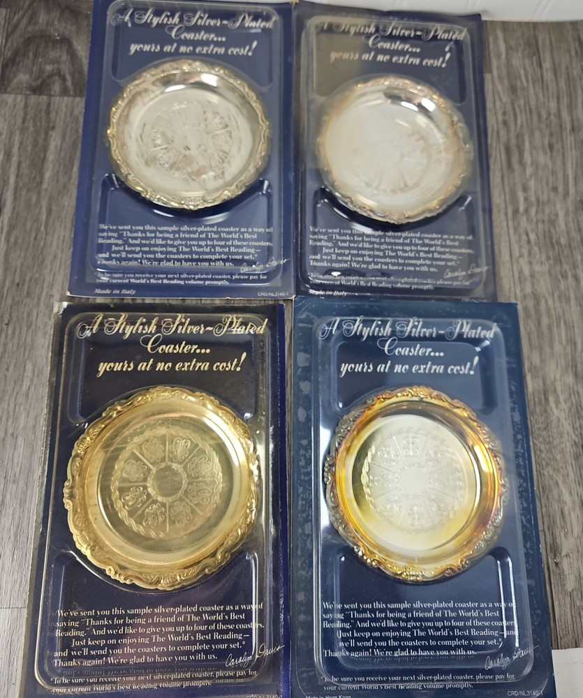 1989 Reader's Digest Silver-plated Coasters