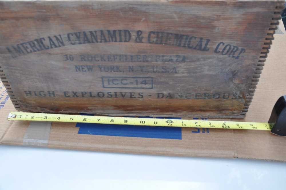 America Cyanamid Co Dynamite box mining blasting vintage