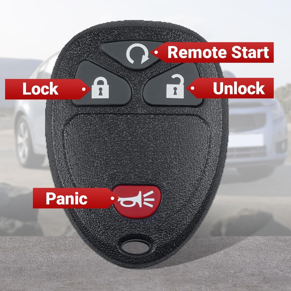 Key Fob Keyless Entry Remote Control Compatible with Chevy 4Btn, 2PC