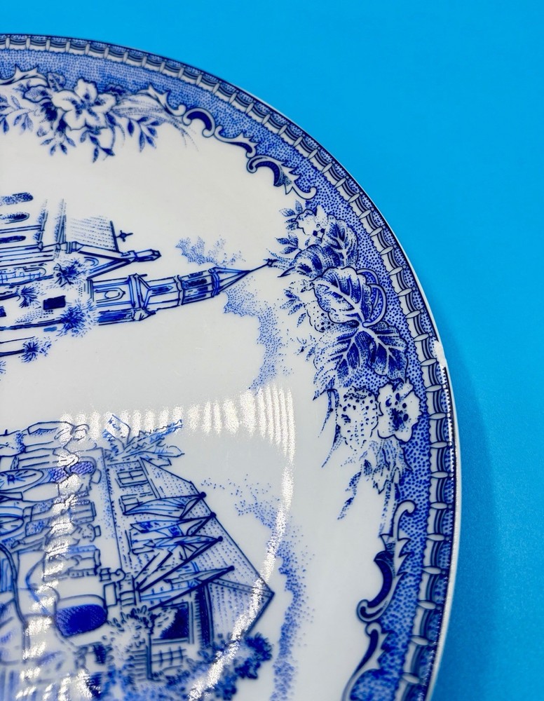 St. Augustine Florida Souvenir Plate Blue White Transferware - Decorative