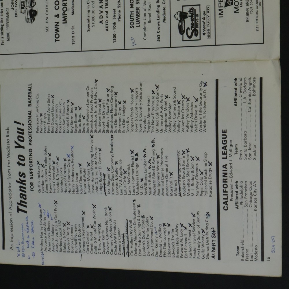 1966 Modesto Reds Program SALESMAN PROTOTYPE Reggie Jackson Pro Debut Year