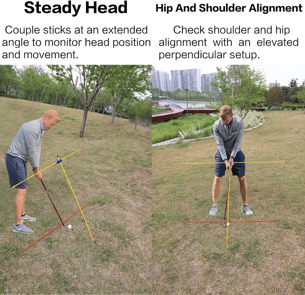 Indoor Outdoor Swing Trainer for Golf Alignment Stick