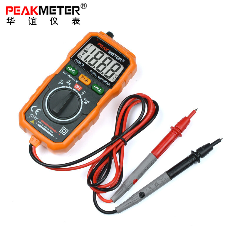 PEAKMETER PM8232 Mini Digital Multimeter NCV AC DC Current Voltage Test Flashlit