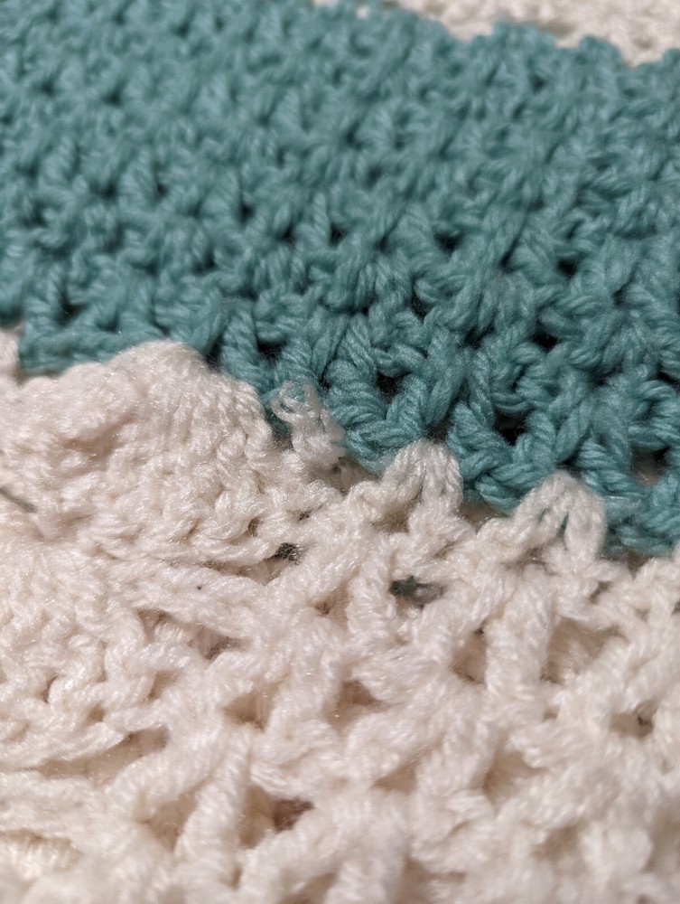 Knitted Throw Blanket Handmade 55" x 60"