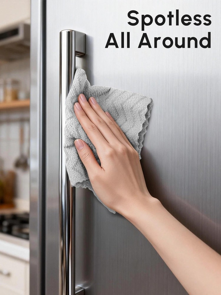 SOOWASH Microfiber Cleaning Cloths Roll, 75 Pack Tear 75 pack, Grey Ripple