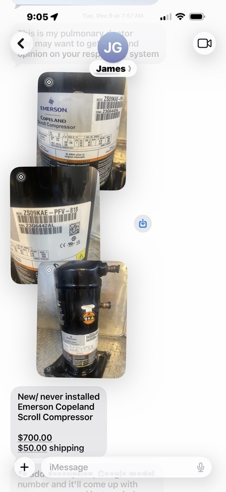 Compressor- Copeland scroll By Emerson