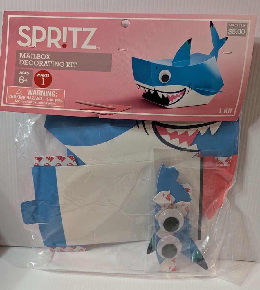 Spritz Shark Mailbox Decorating Kit 1 Count