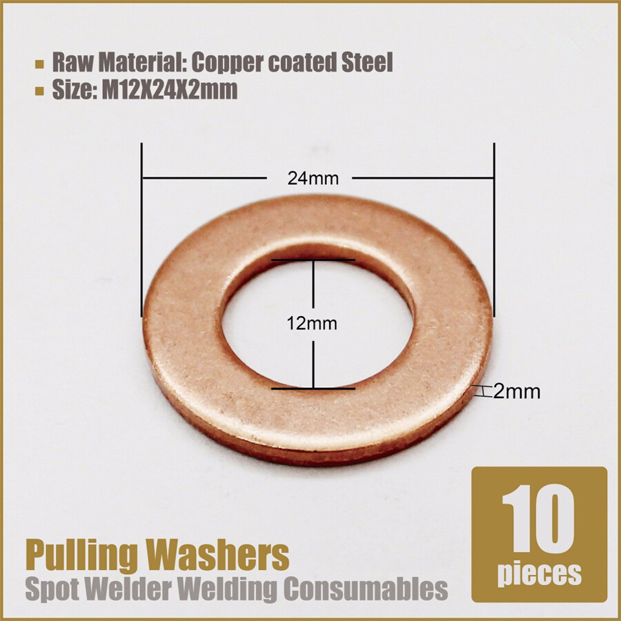 50Pcs 5 Type Stud Welding Kit Accessories Straight Twisted Dent Pulling Rings