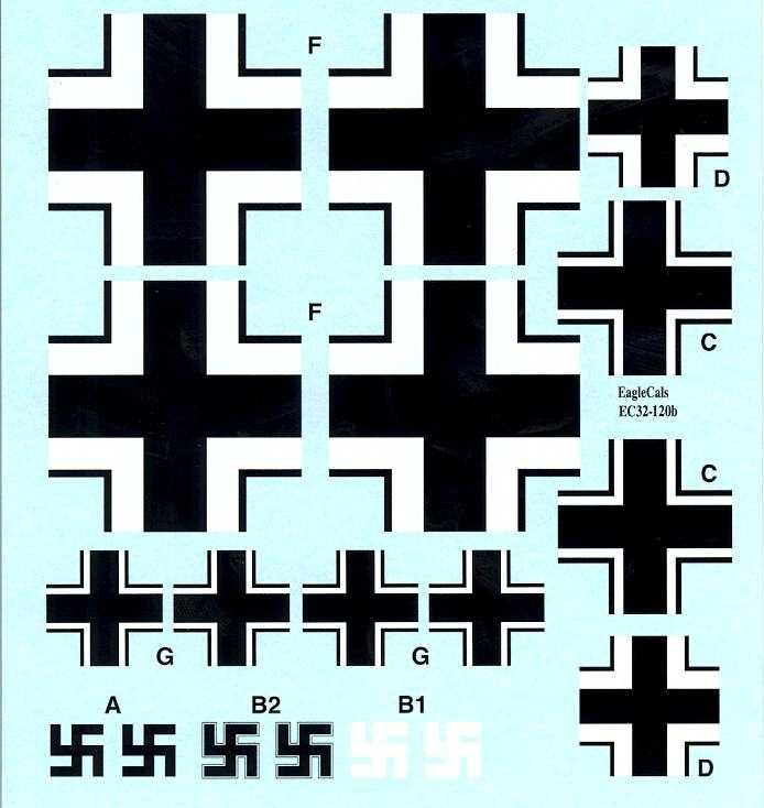 EagleCals Decals 1/32 MESSERSCHMITT Bf-109E-1 Fighter Part 1