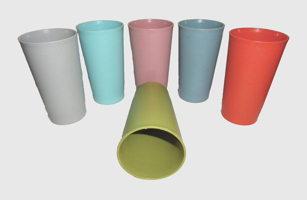 6 Tupperware Stackable Tumblers ~ Cups 873 - 16 ~ Assorted Colors