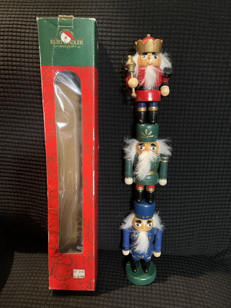 Kurt Adler 16-Inch Three Stacked Nutcrackers - WOOD