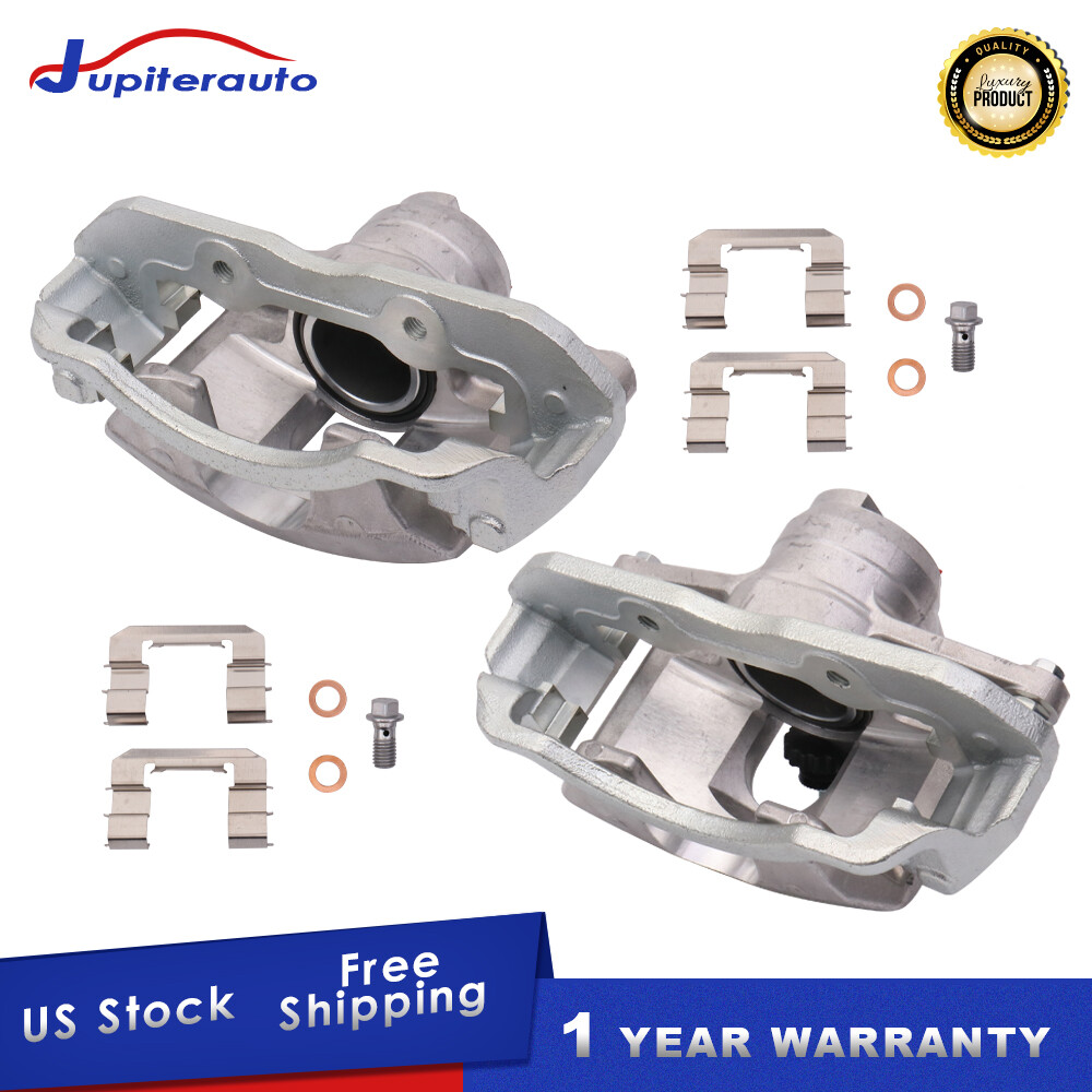 Set Front LH & RH Disc Brake Caliper W/ Brackets For Ford Focus 2008-2011