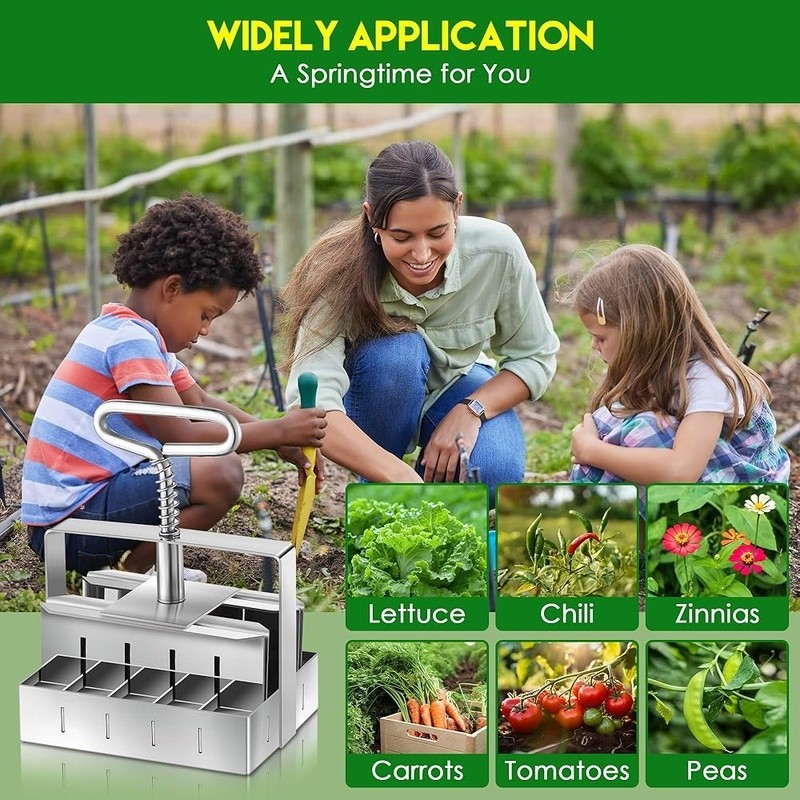 Handheld Soil Block Maker Stainless Steel Tool Seed Germination Transplanting US