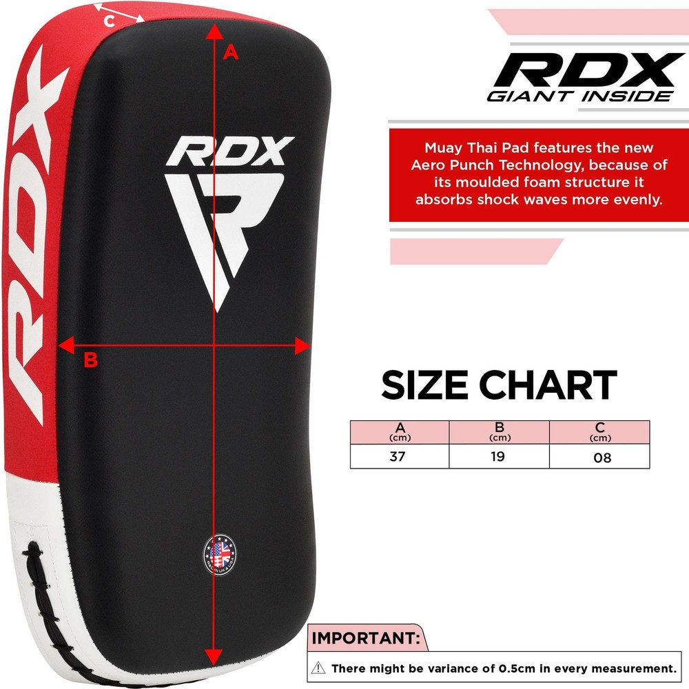 RDX Muay Thai Pad for Training, Curved Kickboxing Kicking Strike Single, Red