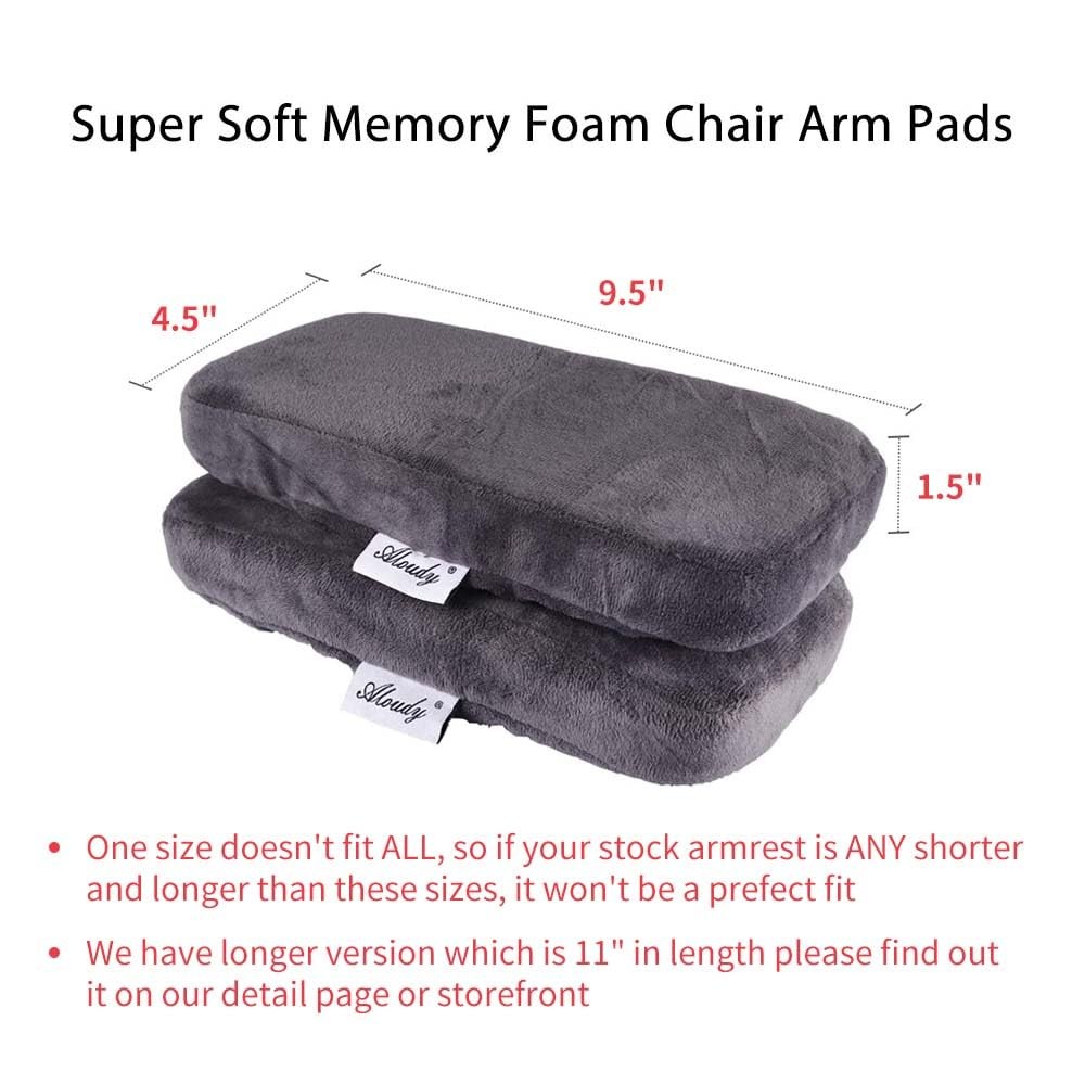 Aloudy Ergonomic Memory Foam Office Chair Armrest Medium, Gray, Gray