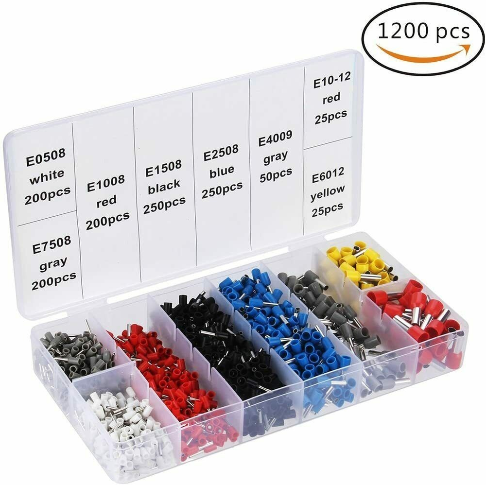 Crimping Tool Set Crimp Wire Plier Tools + 1200Pcs Wire Ferrule Terminals Kit US
