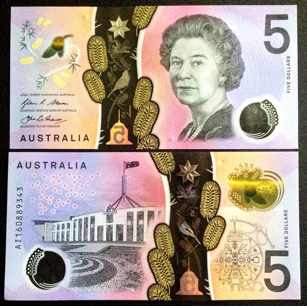 Australia 2016 POLYMER $5 Stevens/Fraser Pick-62 UNC