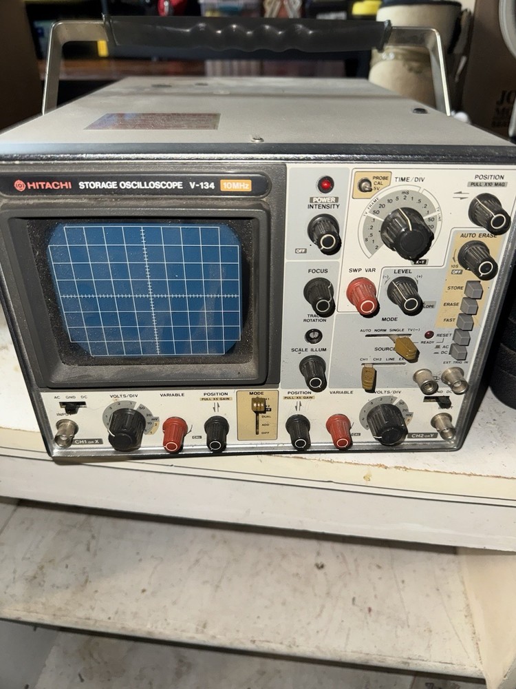 Hitachi V-134 analog storage oscilloscope.