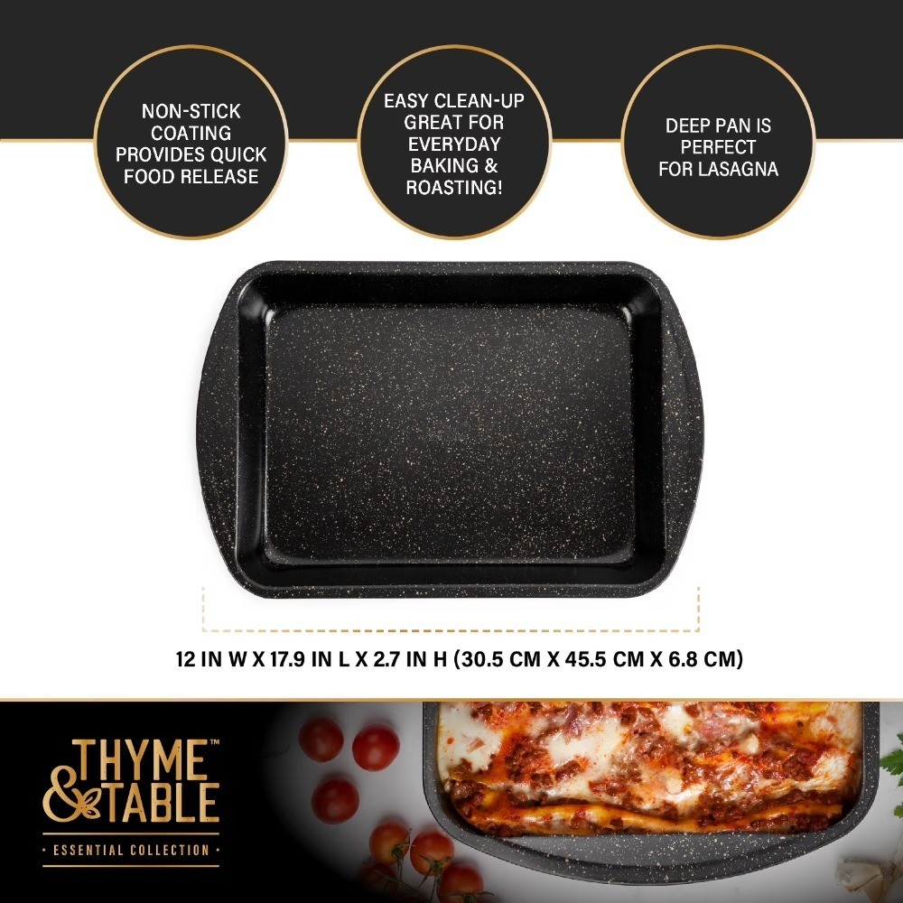 15x11 Inch Nonstick Lasagna Pan, Rectangular Baking Dish, Oven Safe Roasting Pan