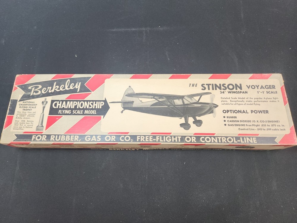 Vintage Balsa model plane kit Berkeley Stinson Voyager 34" span