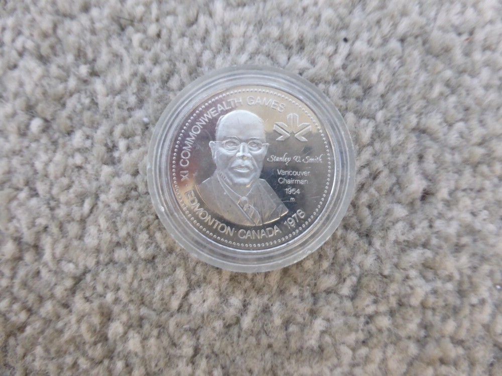 Commonwealth Games Edmonton Canada Stanley Smith Commemorative Coin & Case 1978