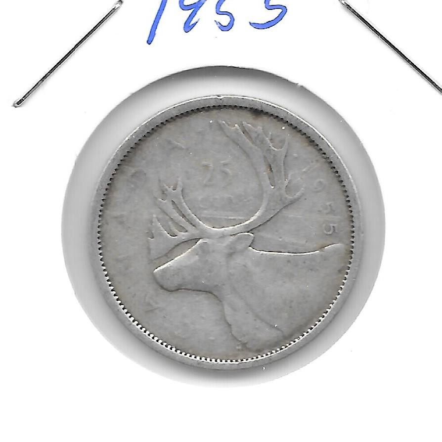 1955 CANADIAN 25 CENT QUARTER NICE (SILVER)