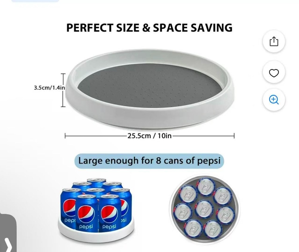 10'' Lazy Susan Cabinet Organizer & Storage for Pantry, Rotating Spice Rack Turn