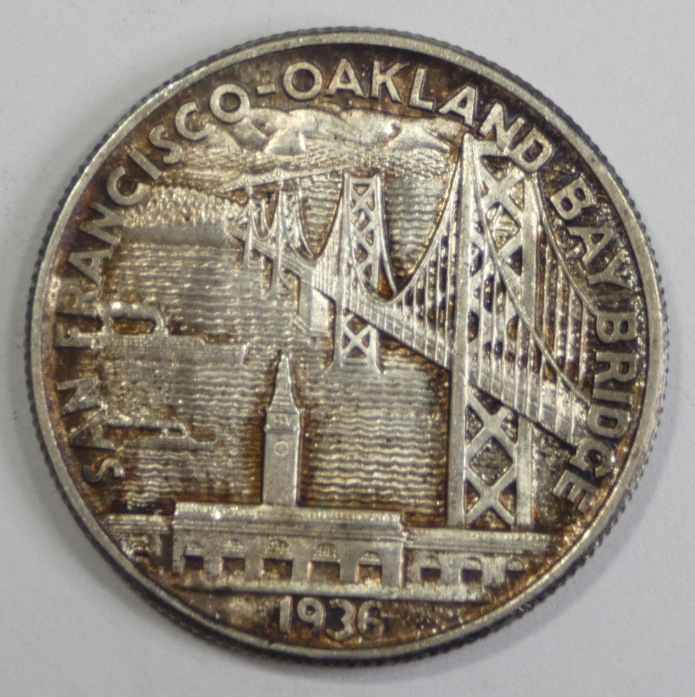 1936-S Bay Bridge Commemorative Silver Half Dollar Nice Original UNC