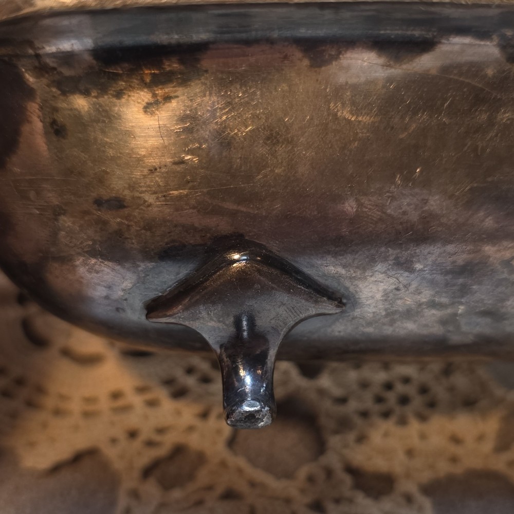 Rogers Silver Silverplate Footed Handled Bowl Antique 1900-1940