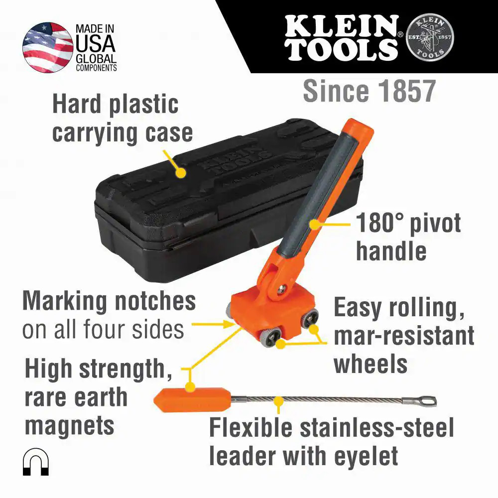 Magnetic Wire Puller and 30 Ft. Glow Fish Rod Set