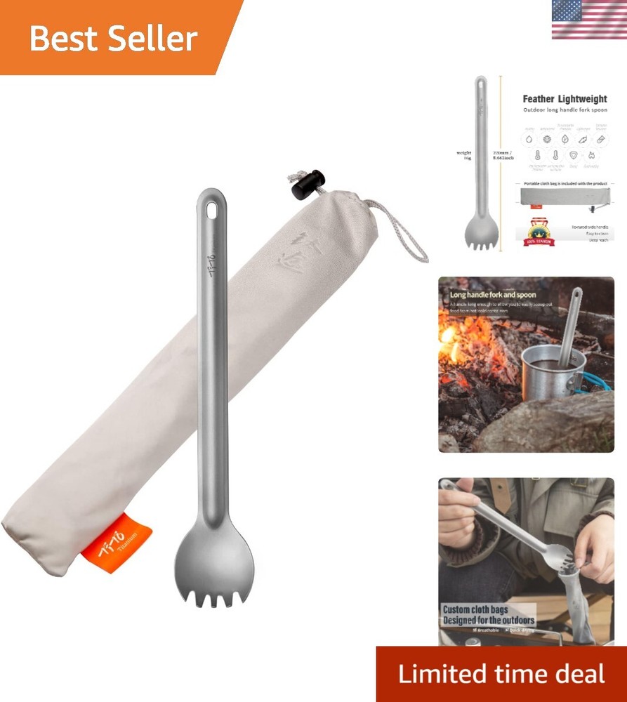 Eco-Friendly Titanium Spork and Spoon Set - Lightweight Camping Tableware