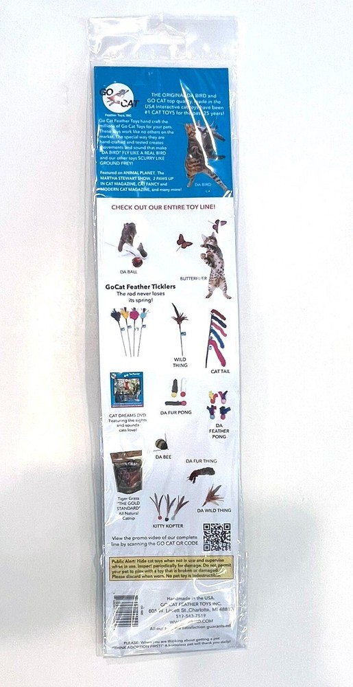 Go Cat Da Bee Wand Interactive Teaser w/ 2 EXTRA Bee Refills Catcher Cat Kitten