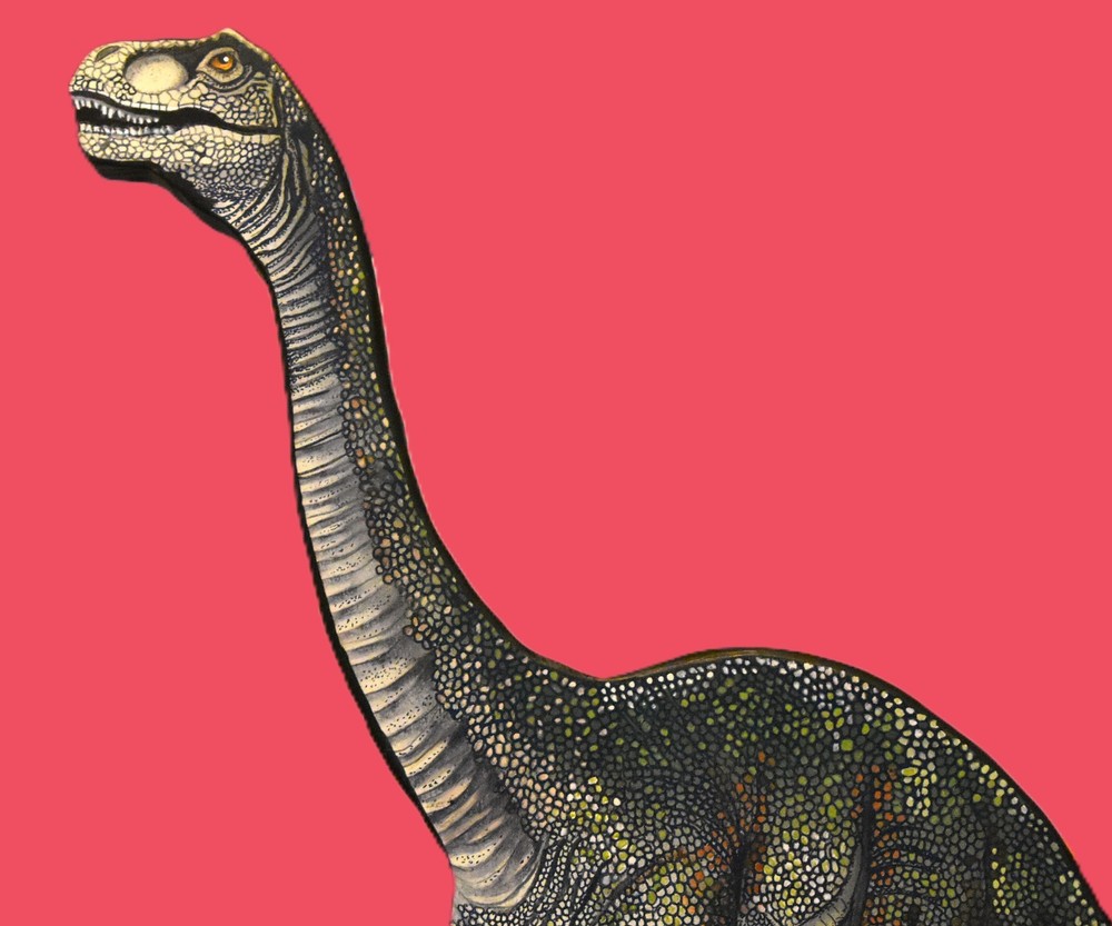 Brachiosaurus Dinosaur 3D Hand Crafted Wooden Wall Hanging Artwork
