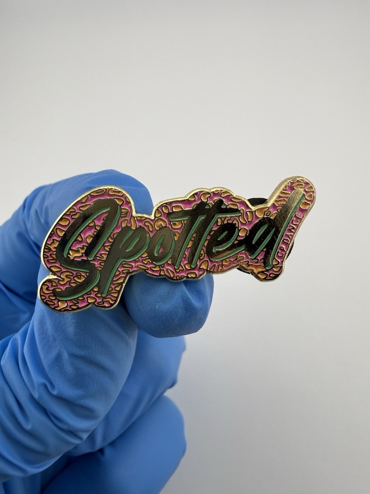 Spotted Word Pink & Light Green? Enamel Lapel Pin