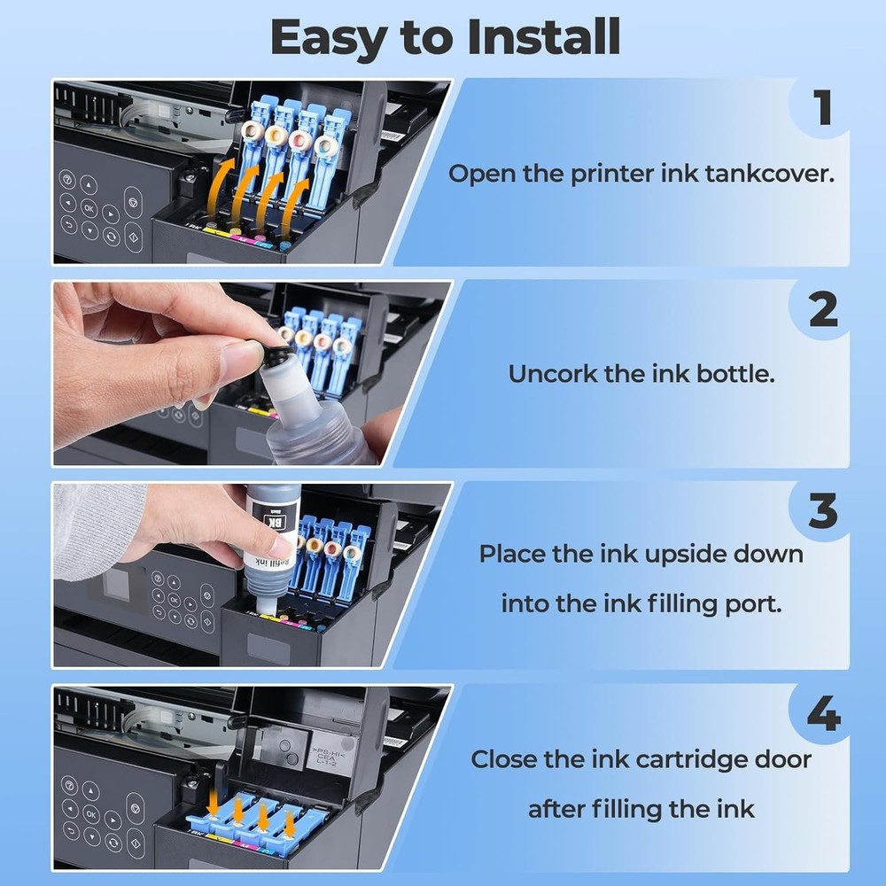 Professional Grade Ink Refill Bottles for ET Series Printers