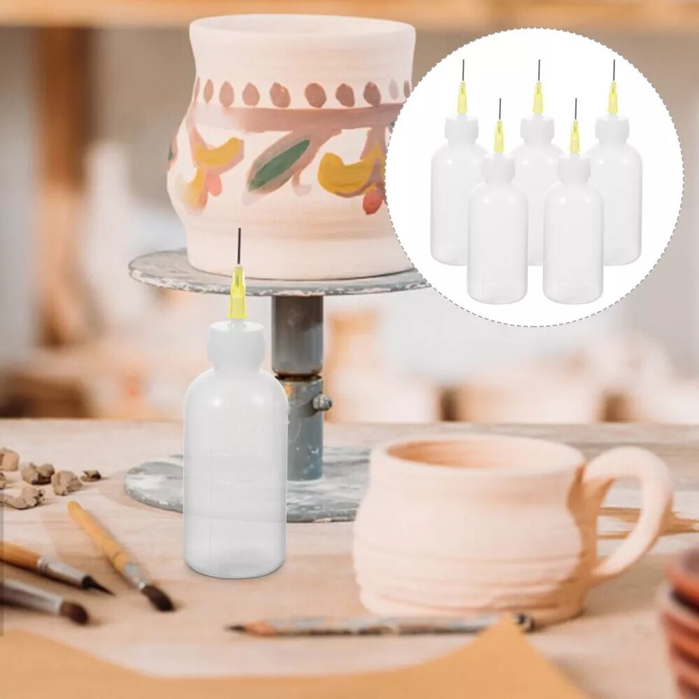 10PCS 50ml Quality Empty Needle Tip Squeezable LDPE Plastic Bottles - WHITE CAP