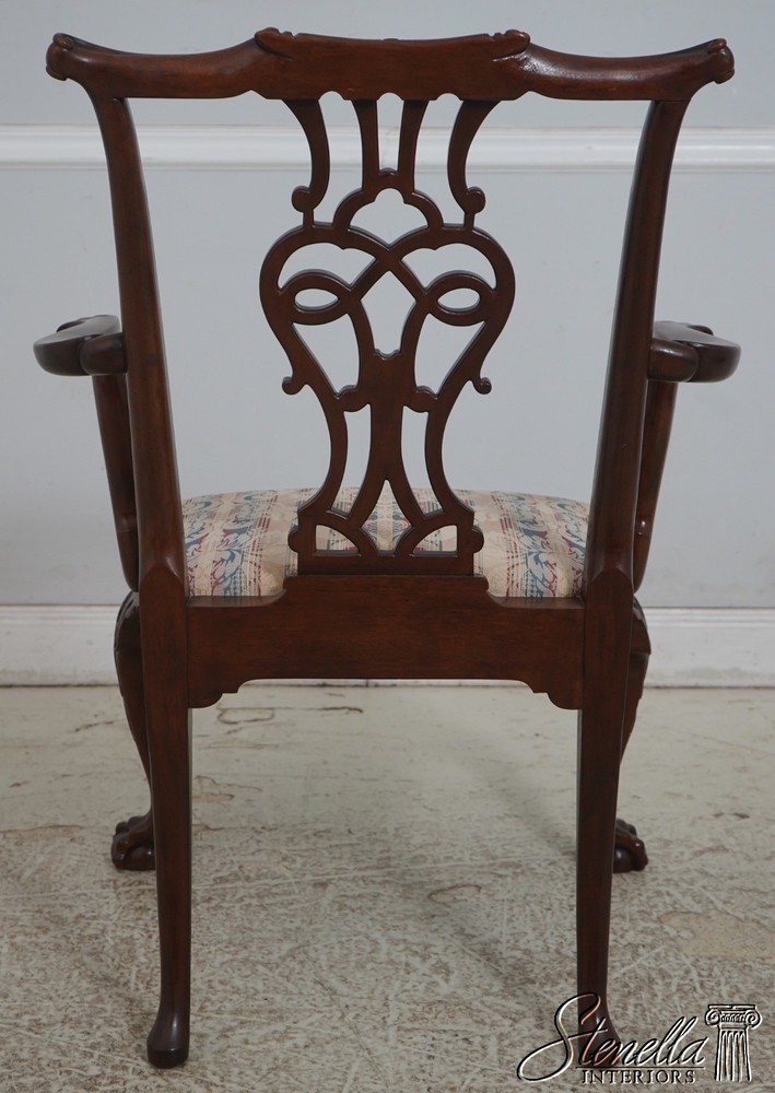 70900: Pair BAKER Ball & Claw Rococo Mahogany Armchairs