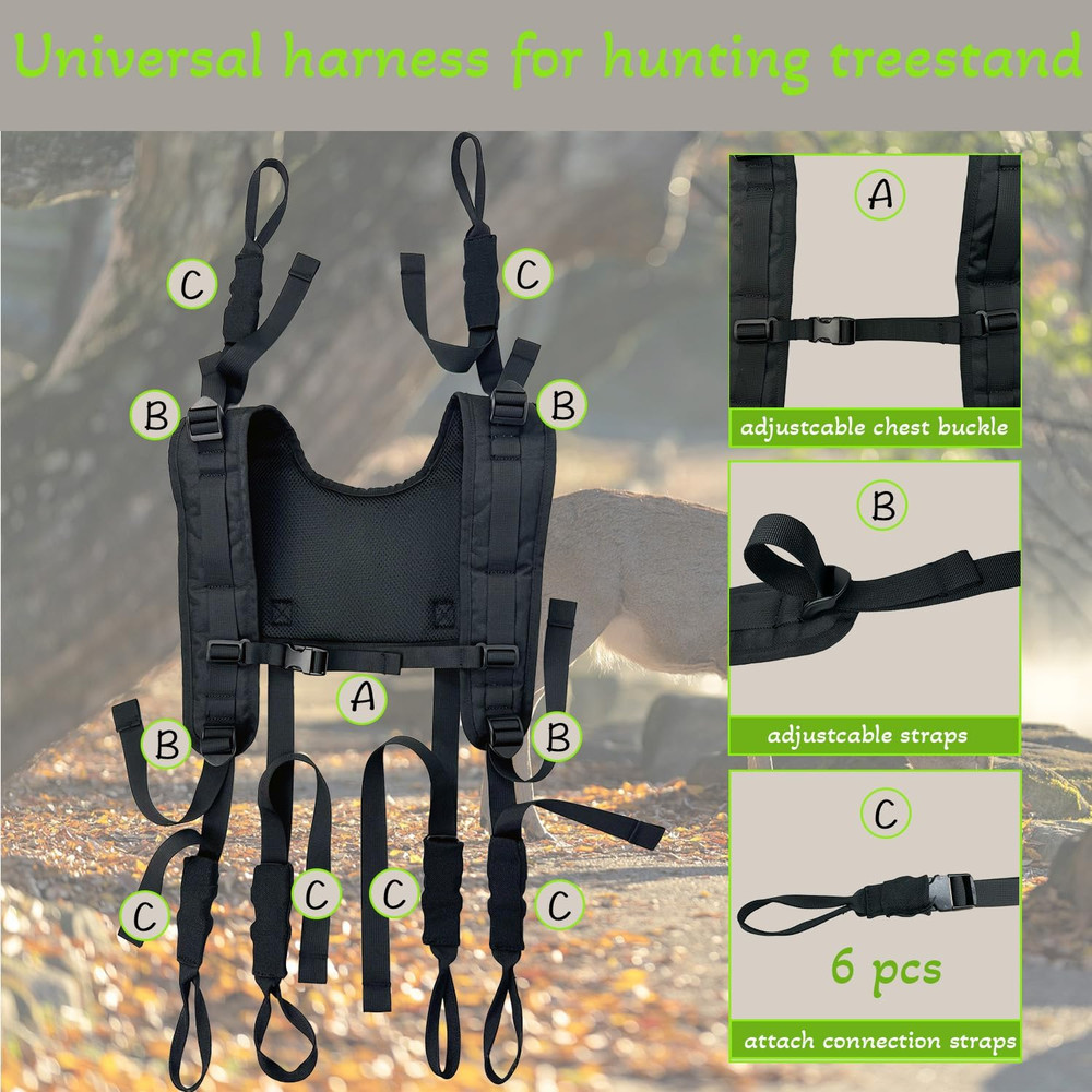 Lightweight Universal Tree Stand Transport Backpack with Adjustable Straps