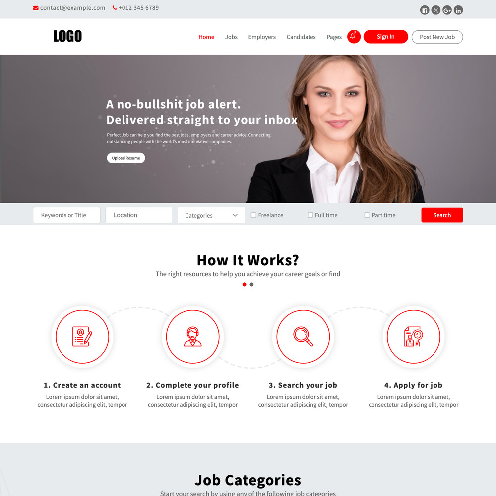Job Board Website Design for Sale with Free VPS Web Hosting