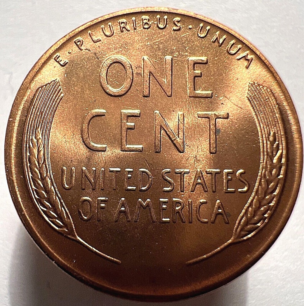 1955 S Lincoln Wheat Cent-"Clash Die Error on Reverse"-(GEM/BU/RED)-Awesome!