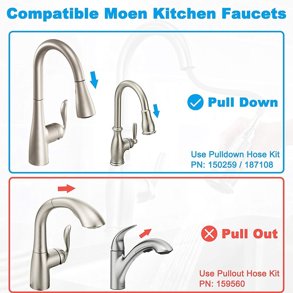 Pull Out Replacement Hose for Moen Kitchen Faucet 159560 Replacement part