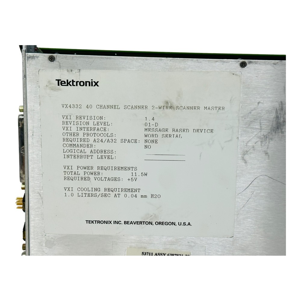 TEKTRONIX VX4332 40CH SCANNER 2-WIRE SCANNER MASTER VXI MODULE SN B010100