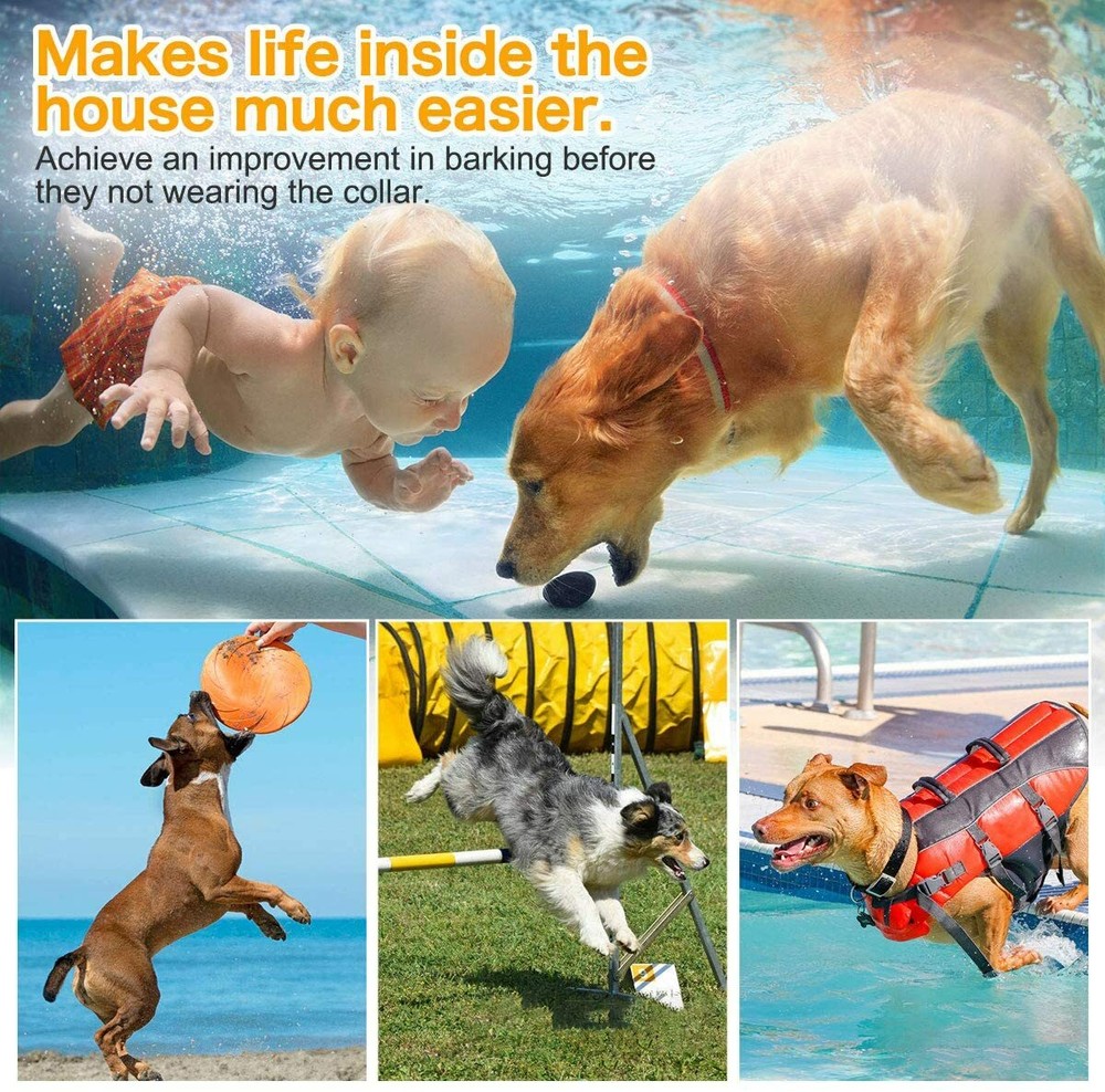 Bark Collar Dog Barking Control Training Collar No Bark Collar with 3 Training M