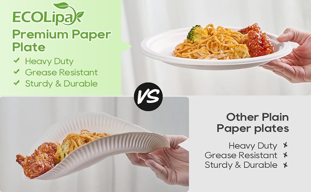 9 inch postable Paper Plates, Heavy Duty Disposable