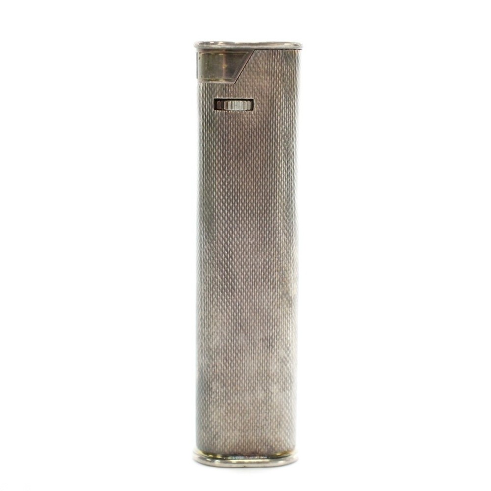 Dunhill Gas Lighter Slim Silver Oval Roller Cigarette Used