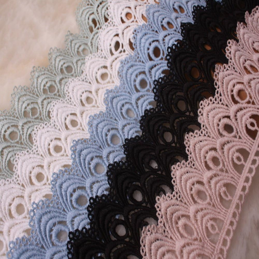 8CM Width Europe Wave Pattern Inelastic Embroidery Trims,Curtain Tablecloth Slip
